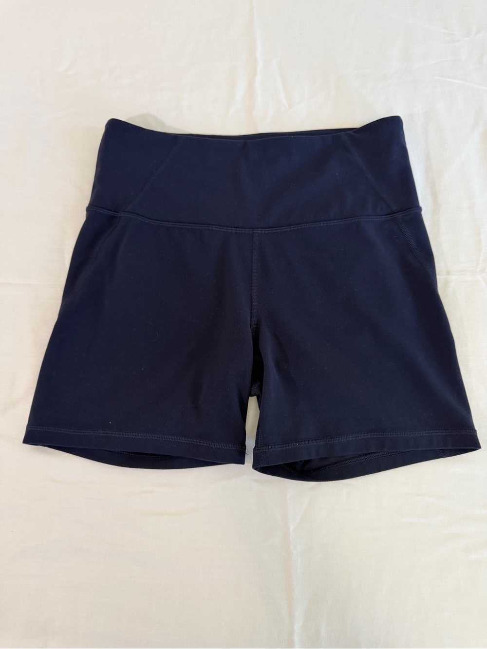 Athleta Navy High-Rise Bike Shorts
